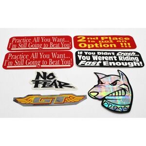 Vintage BMX Racing Graffiti Vending Stickers - Lot of 7 - 90s - No Fear - GT